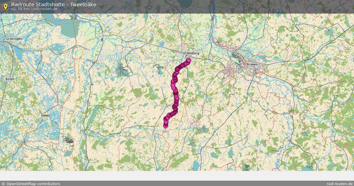 Fahrradroute Stadtsholte – Tweelbäke (58 km) – Rad-Routen.de