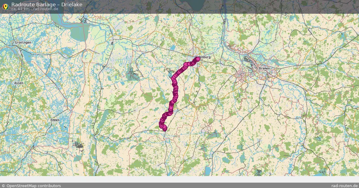 Fahrradroute Barlage – Drielake (61 km) – Rad-Routen.de