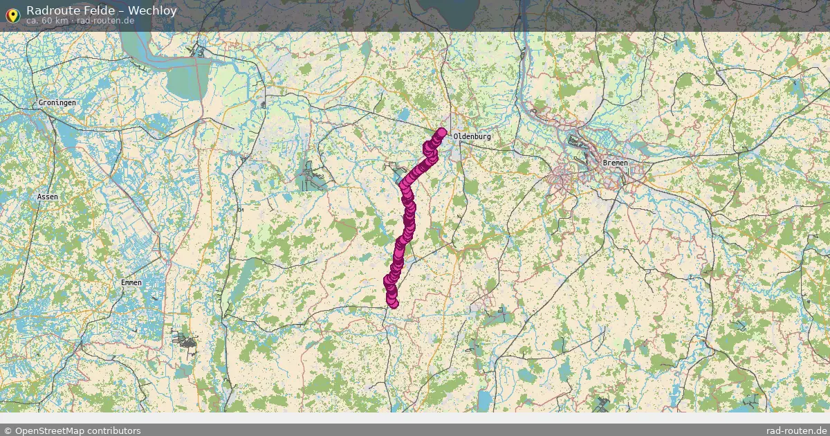 Fahrradroute Felde – Wechloy (60 km) – Rad-Routen.de