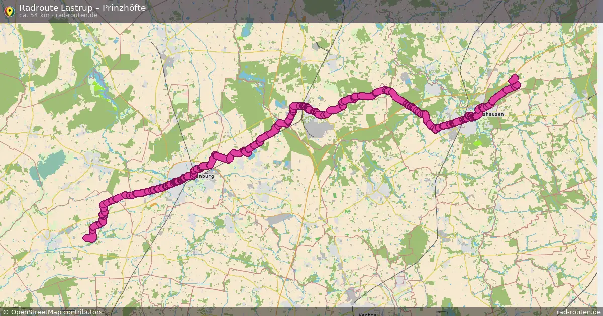 Fahrradroute Lastrup – Prinzhöfte (54 km) – Rad-Routen.de