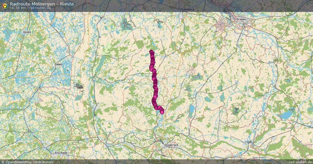 Fahrradroute Molbergen – Rieste (56 km) – Rad-Routen.de