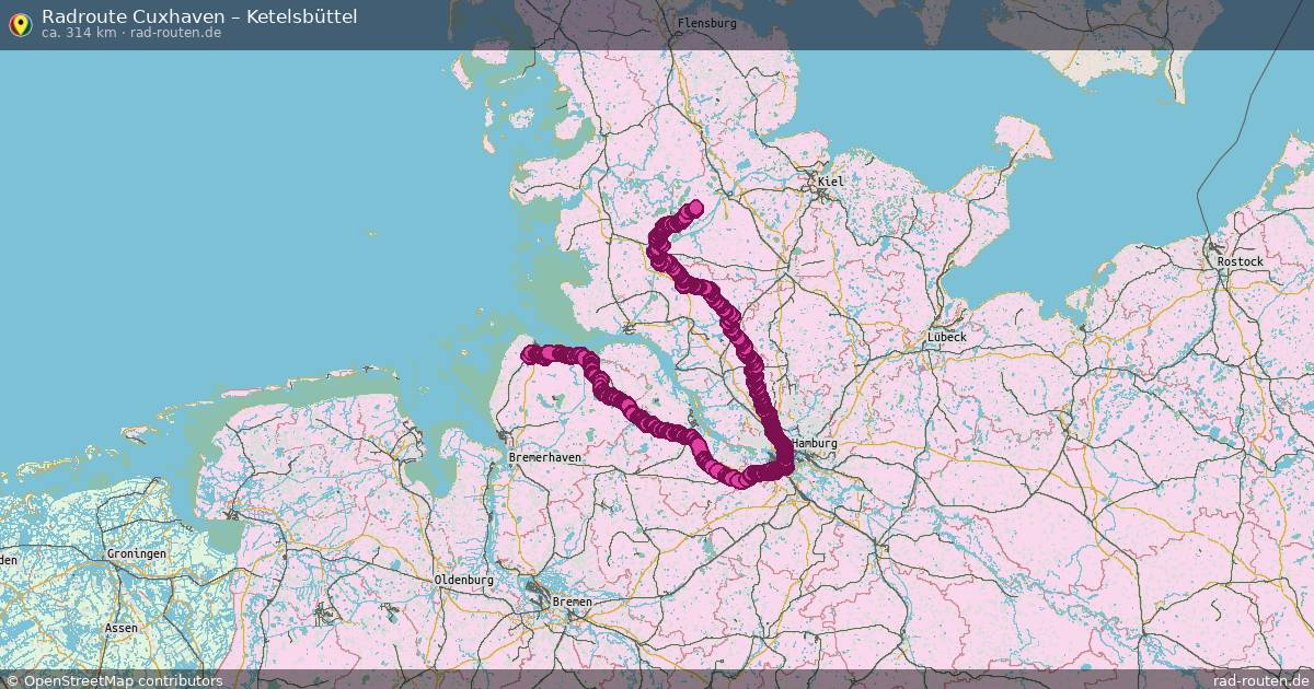 Fahrradroute Cuxhaven – Hellschen-Heringsand-Unterschaar (292 km) – Rad-Routen.de