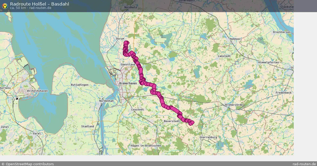 Fahrradroute Holßel – Basdahl (52 km) – Rad-Routen.de