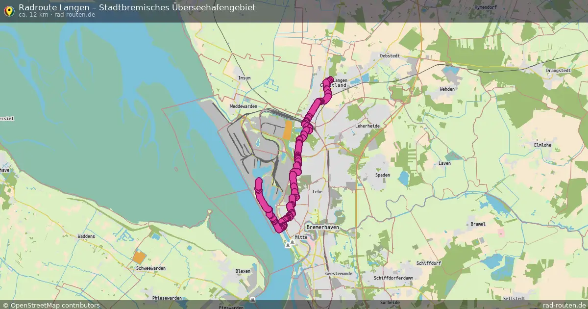Fahrradroute Langen – Stadtbremisches Überseehafengebiet (12 km) – Rad-Routen.de