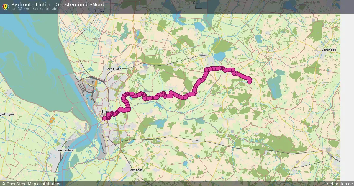 Fahrradroute Lintig – Geestemünde-Nord (33 km) – Rad-Routen.de