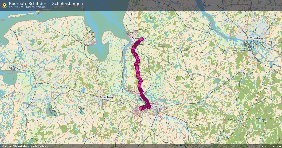 Fahrradroute Schiffdorf – Schohasbergen (79 km) – Rad-Routen.de
