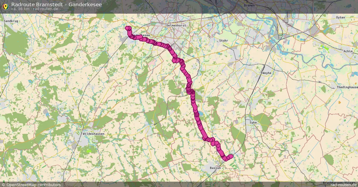Fahrradroute Bramstedt – Ganderkesee (36 km) – Rad-Routen.de
