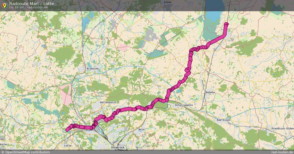 Fahrradroute Marl – Lotte (48 km) – Rad-Routen.de
