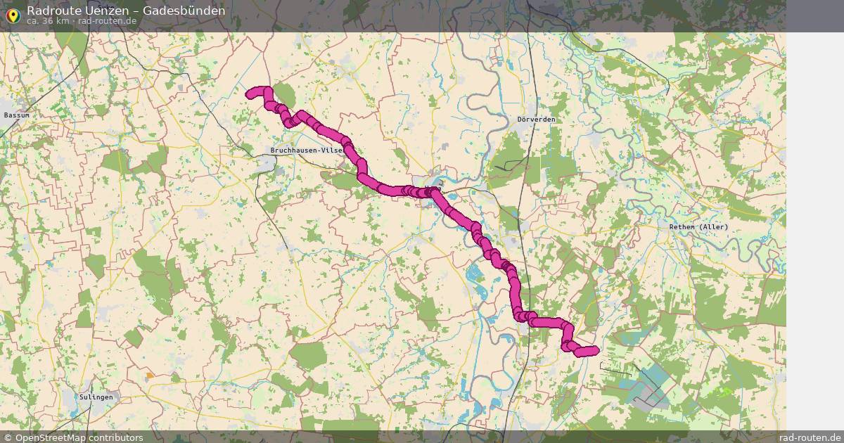 Fahrradroute Uenzen – Gadesbünden