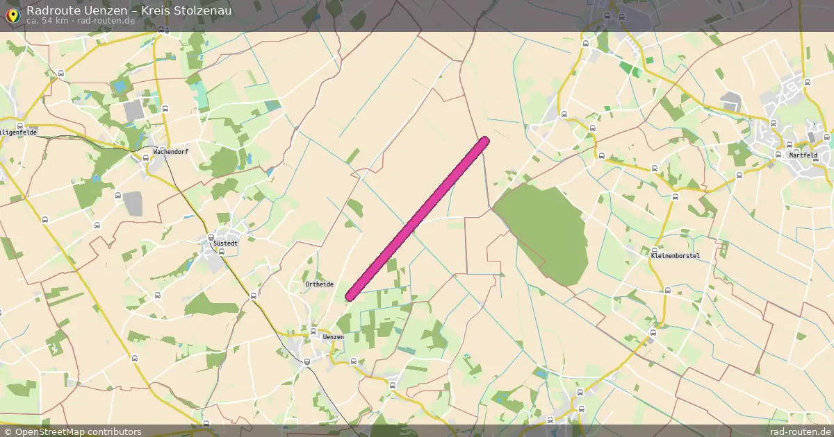 Fahrradroute von Uenzen nach Kreis Stolzenau