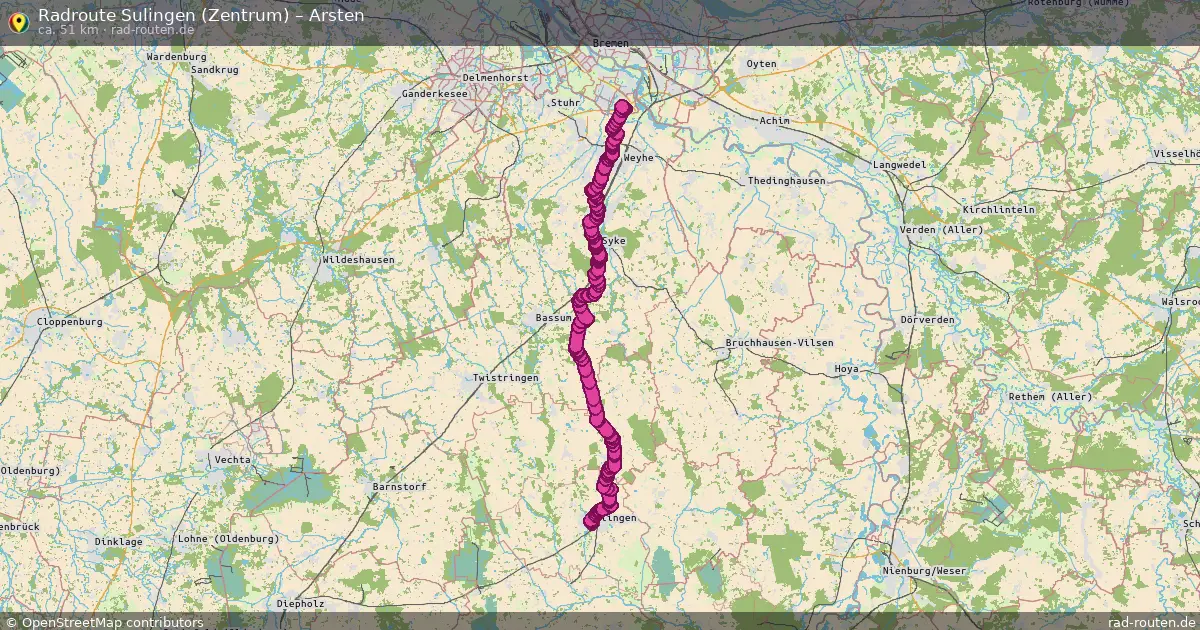 Radtour Sulingen (Zentrum) – Arsten