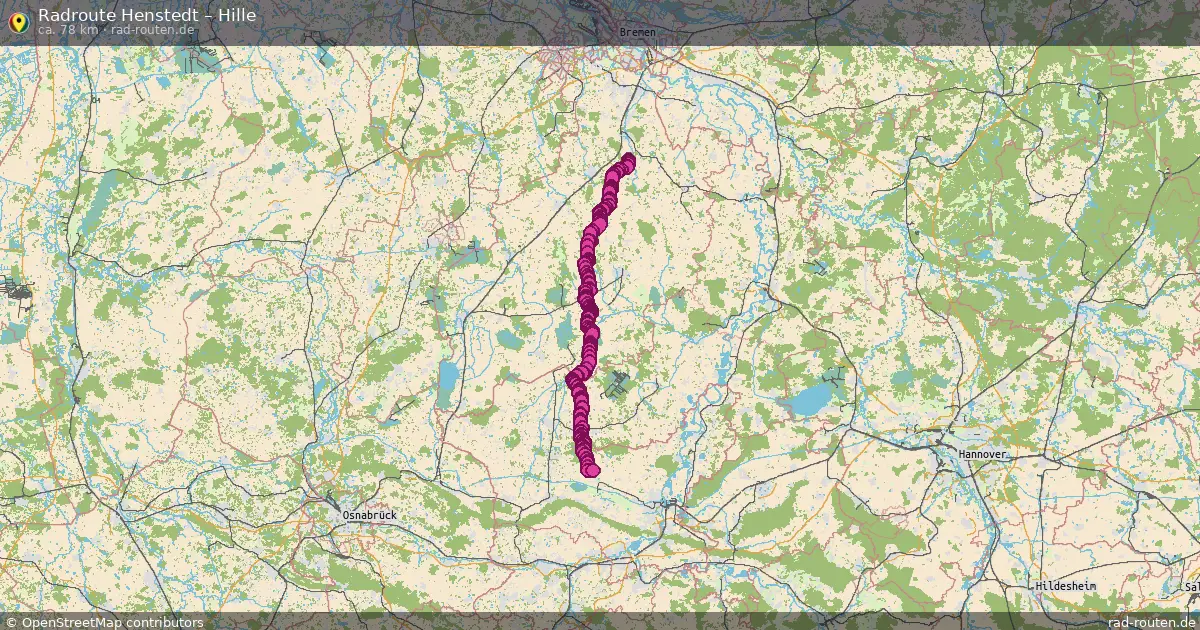 Fahrradroute Henstedt – Hille (78 km) – Rad-Routen.de