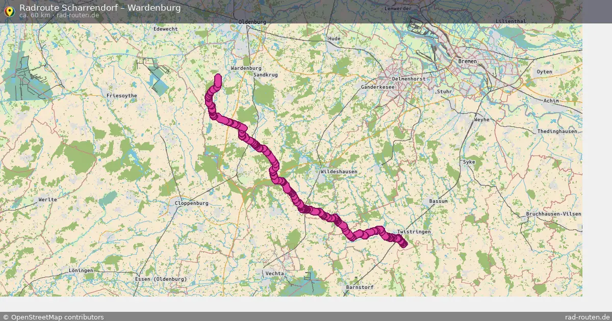 Fahrradroute Scharrendorf – Wardenburg (60 km) – Rad-Routen.de