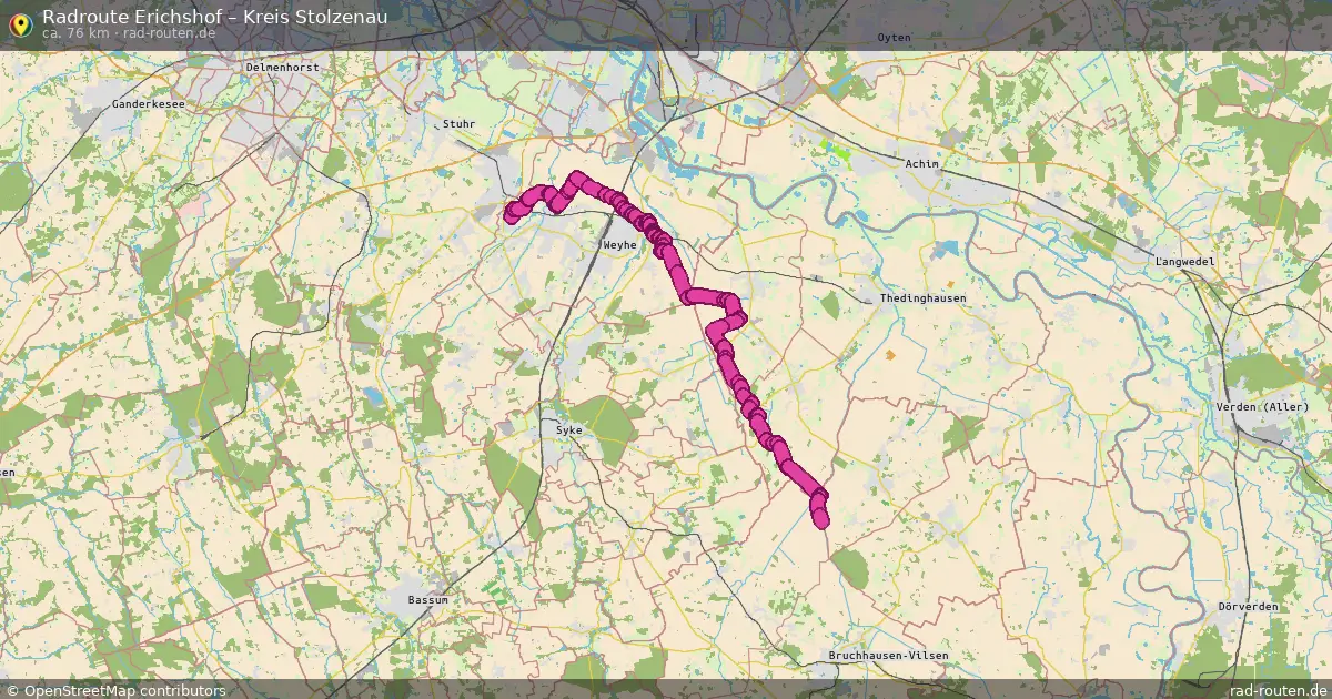 Fahrradroute Erichshof – Ehem. Samtgemeinde Hagen (54 km) – Rad-Routen.de