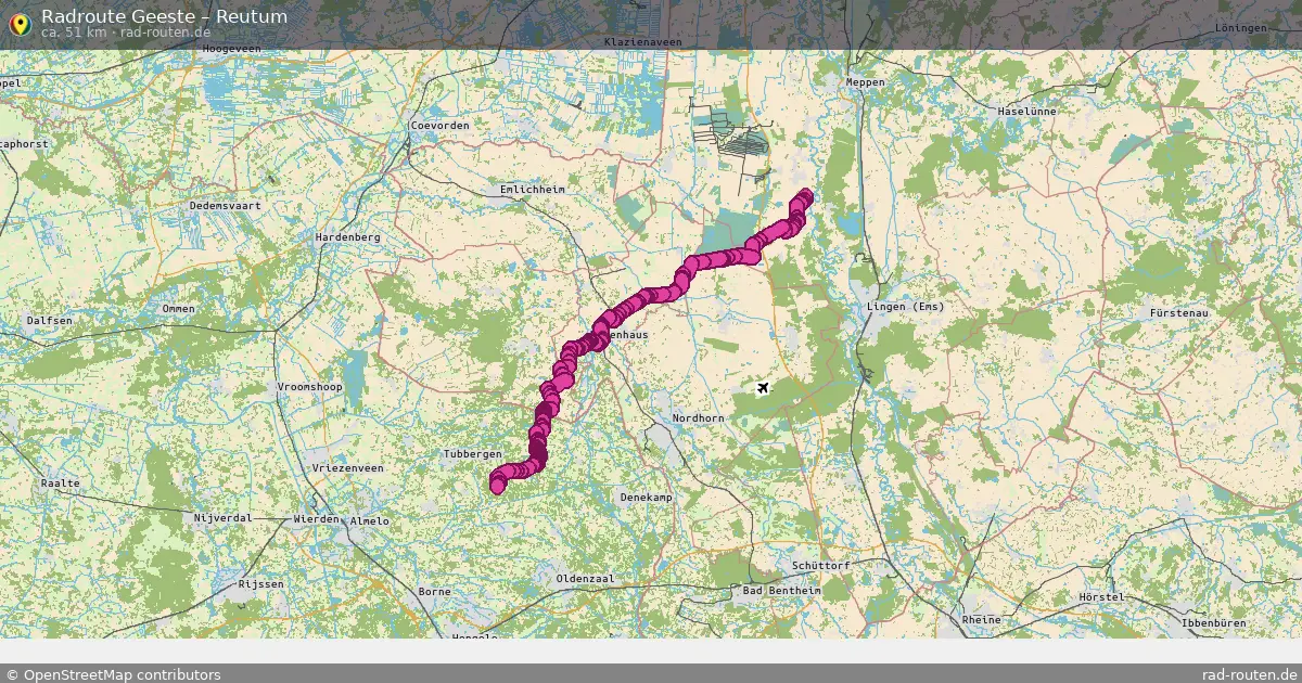 Fahrradroute Geeste – Reutum (51 km) – Rad-Routen.de