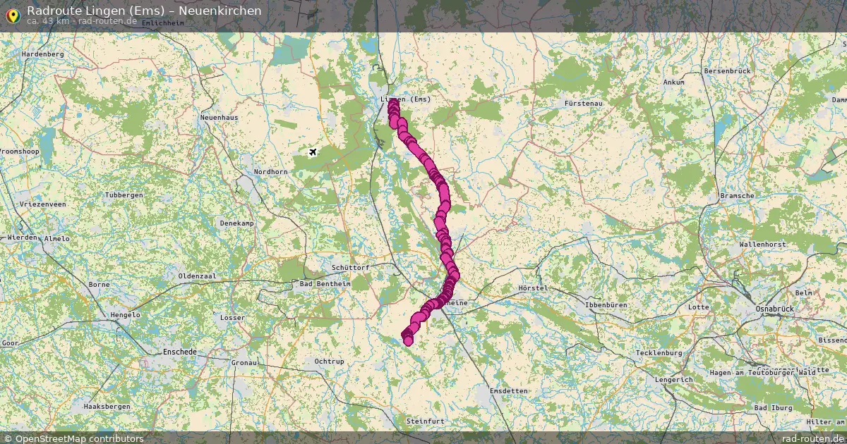 Fahrradroute Lingen (Ems) – Neuenkirchen (43 km) – Rad-Routen.de