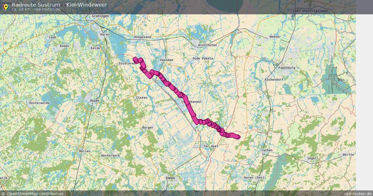 Fahrradroute Sustrum – Kiel-Windeweer