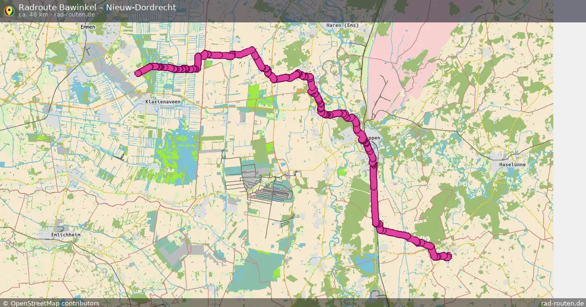 Fahrradroute Bawinkel – Nieuw-Dordrecht