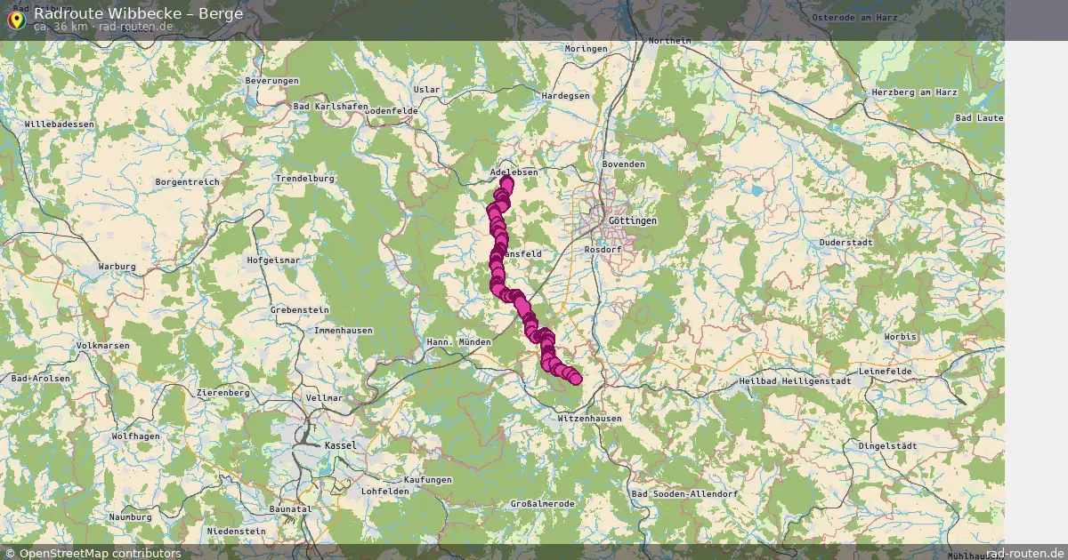 Fahrradroute Wibbecke – Berge