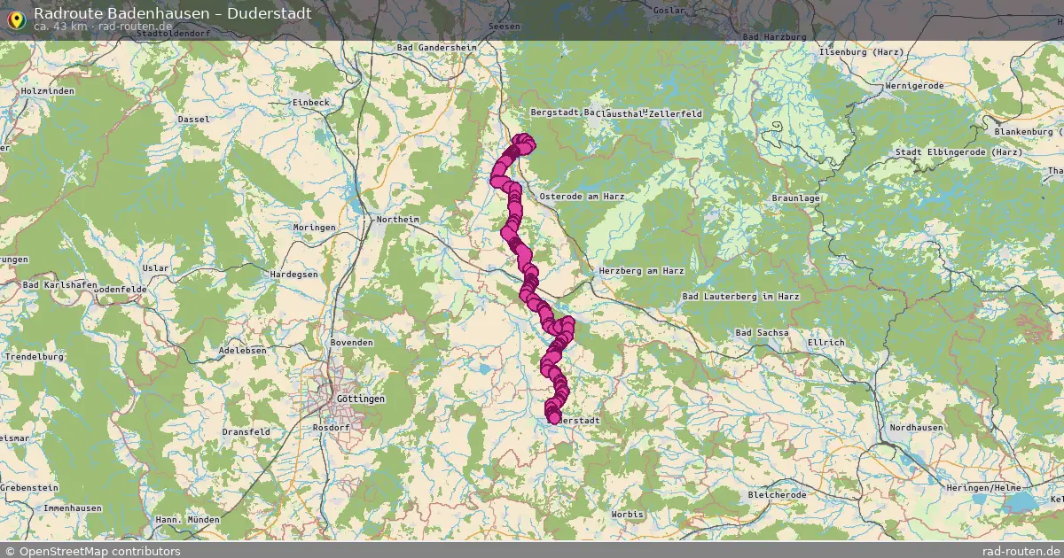 Fahrradroute Badenhausen – Duderstadt (43 km) – Rad-Routen.de