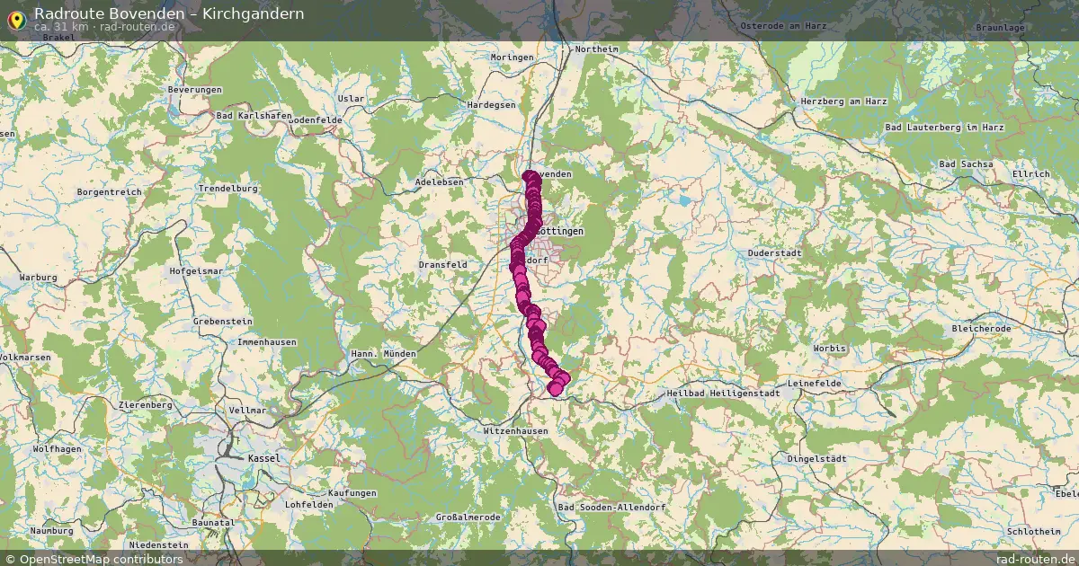 Fahrradroute Bovenden – Kirchgandern