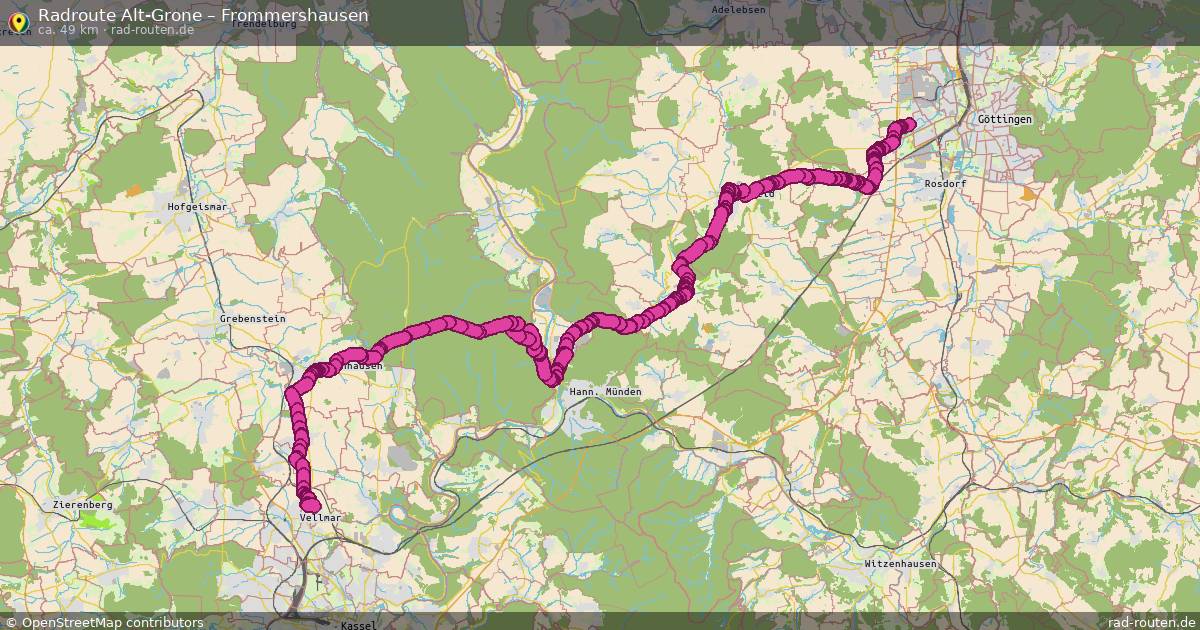 Fahrradroute Alt-Grone – Frommershausen