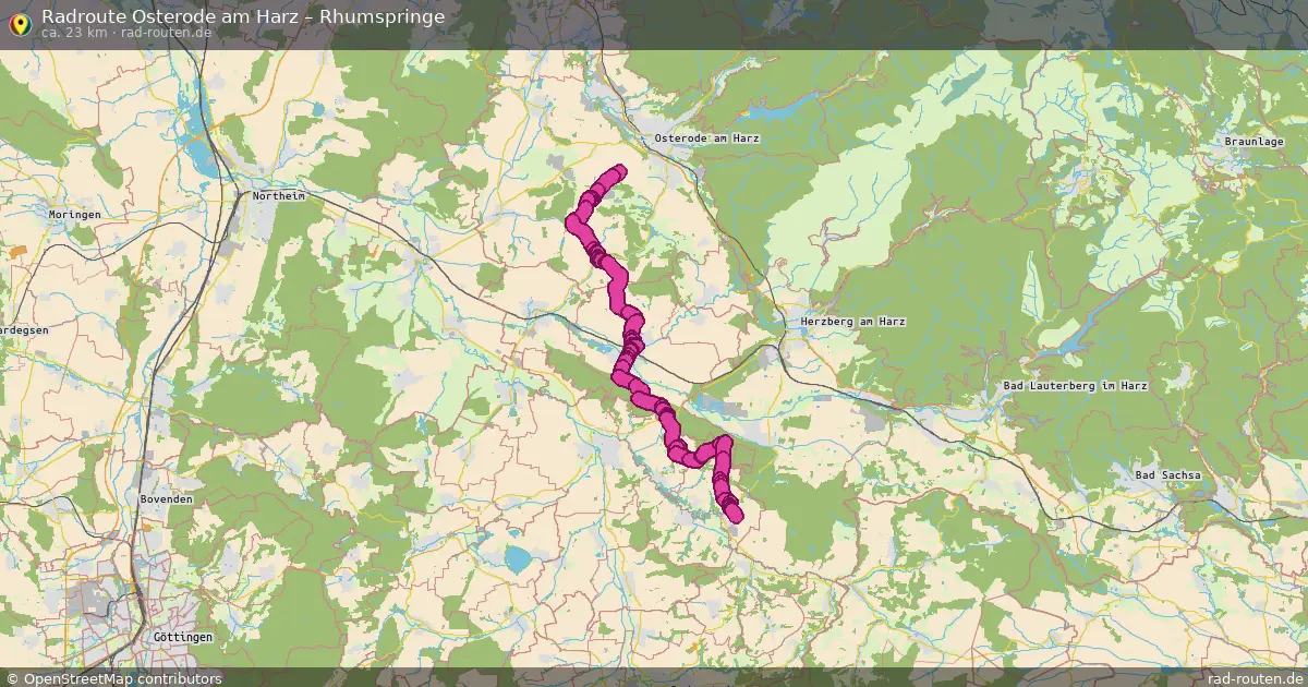 Fahrradroute Osterode Am Harz – Rhumspringe (23 km) – Rad-Routen.de