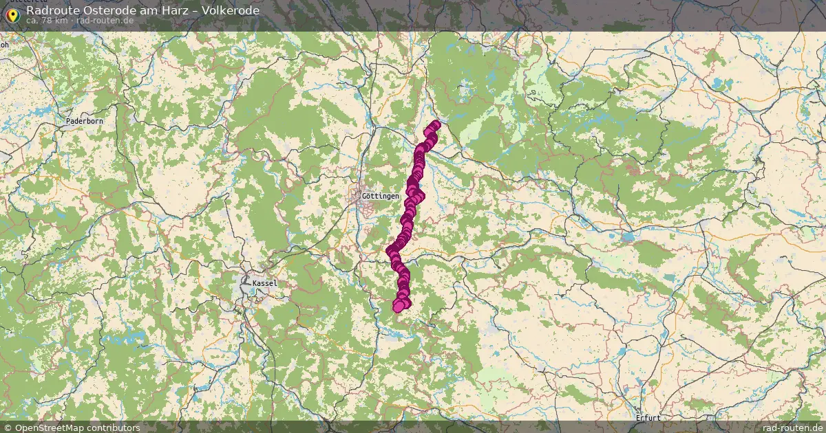 Fahrradroute Osterode Am Harz – Volkerode (78 km) – Rad-Routen.de