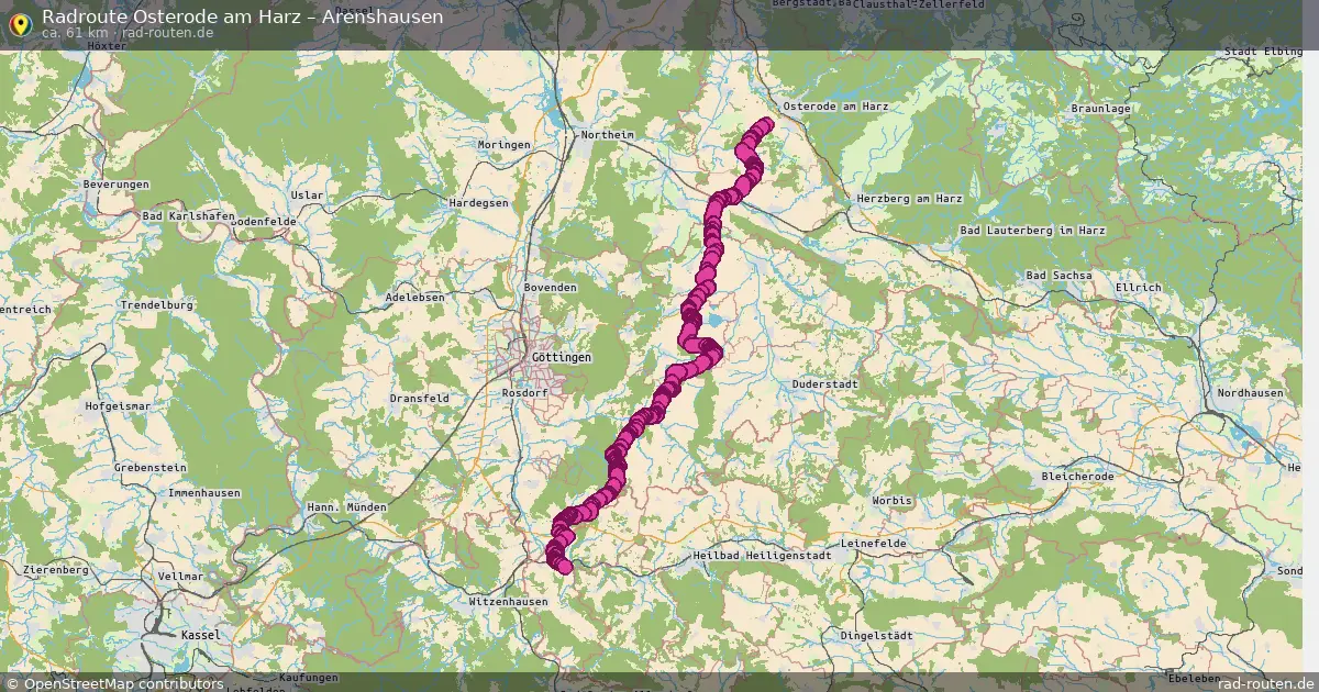 Fahrradroute Osterode Am Harz – Arenshausen