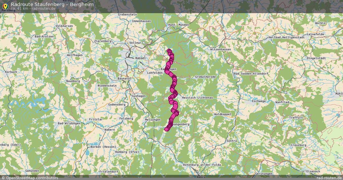 Fahrradroute Staufenberg – Bergheim
