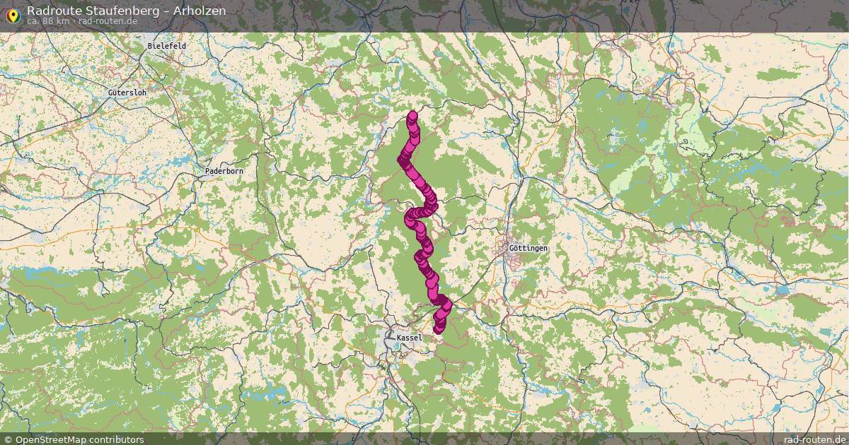 Fahrradroute Staufenberg – Arholzen