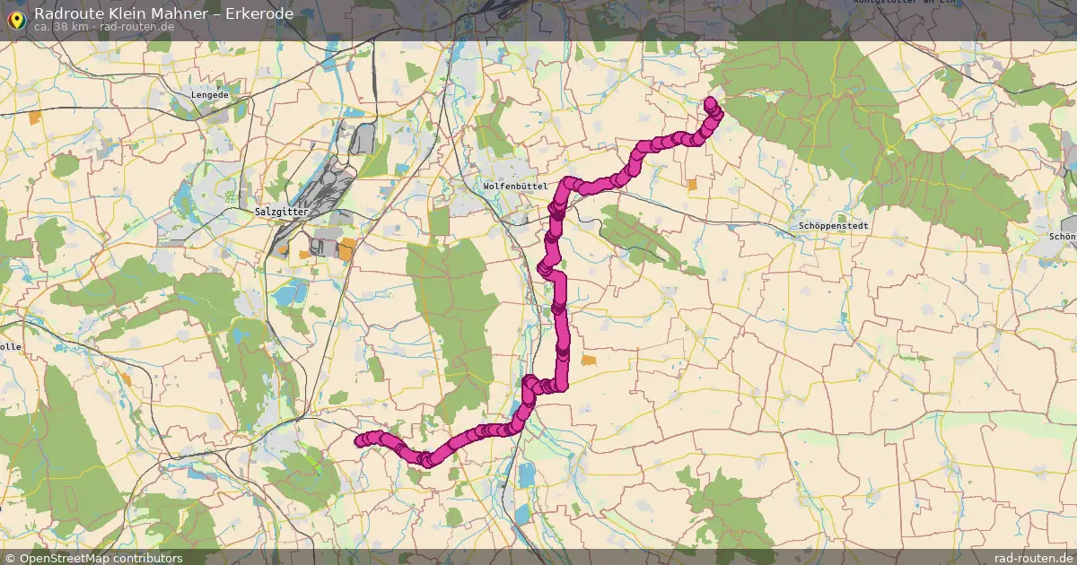 Fahrradroute Klein Mahner – Erkerode
