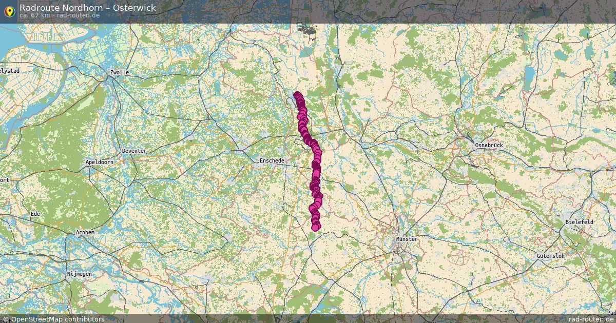Fahrradroute Nordhorn – Osterwick (67 km) – Rad-Routen.de