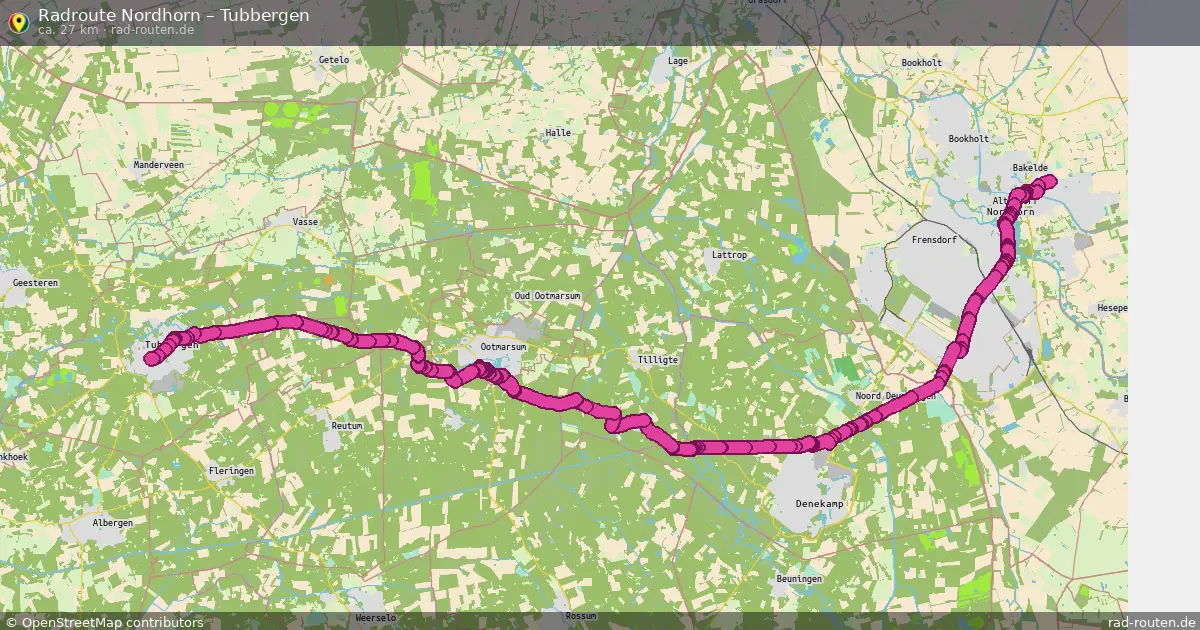 Fahrradroute Nordhorn – Tubbergen (27 km) – Rad-Routen.de
