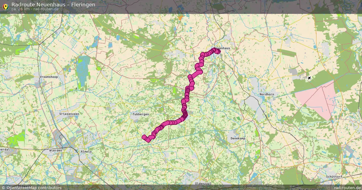 Fahrradroute Neuenhaus – Fleringen (26 km) – Rad-Routen.de
