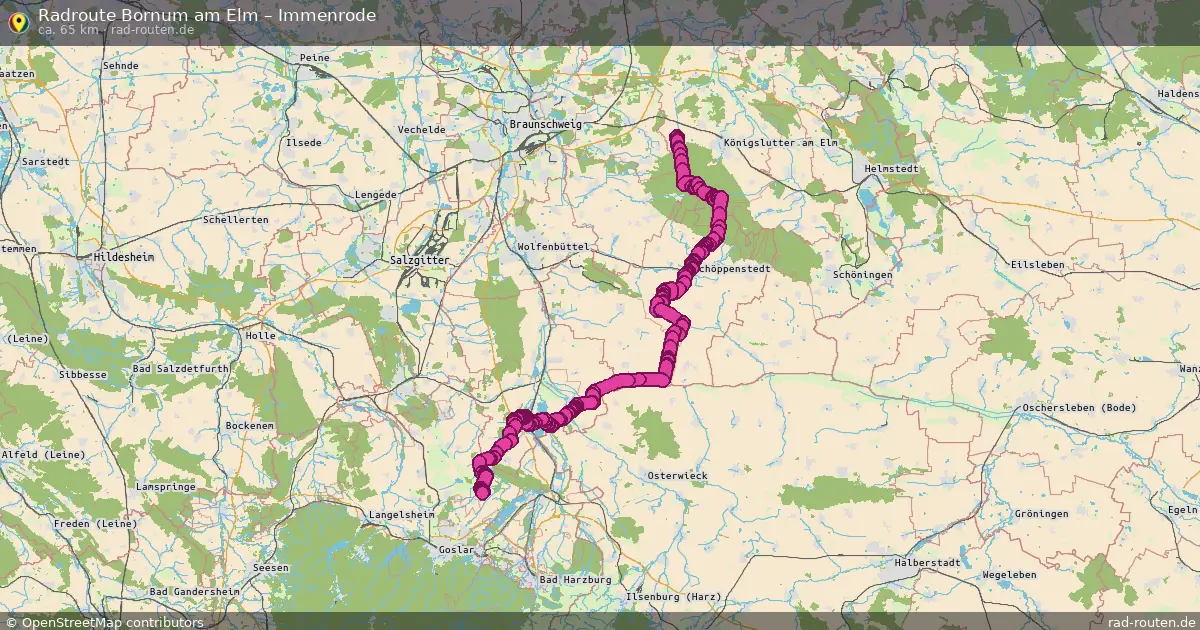 Fahrradroute Bornum Am Elm – Immenrode (65 km) – Rad-Routen.de