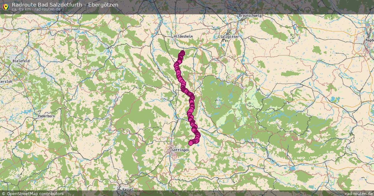 Fahrradroute Bad Salzdetfurth – Ebergötzen