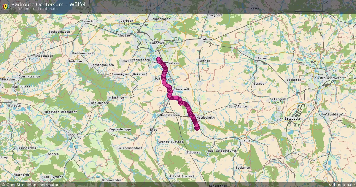 Fahrradroute Ochtersum – Wülfel (33 km) – Rad-Routen.de