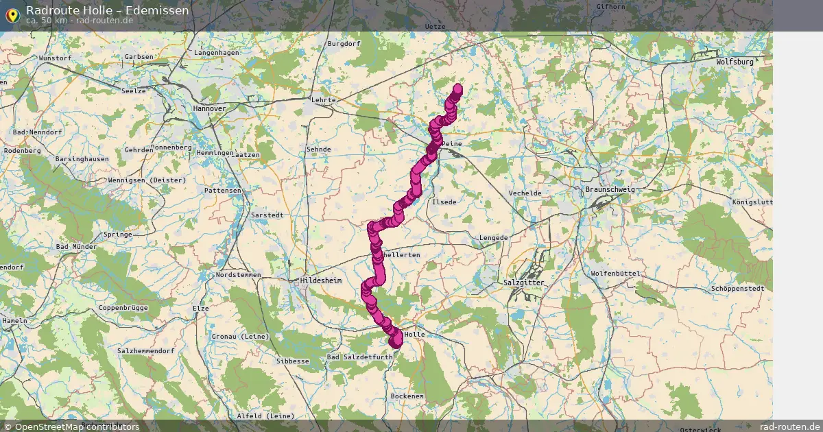 Fahrradroute Holle – Edemissen (50 km) – Rad-Routen.de