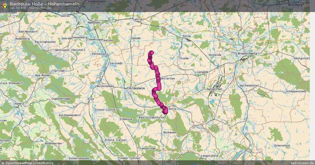 Fahrradroute Holle – Hohenhameln (30 km) – Rad-Routen.de
