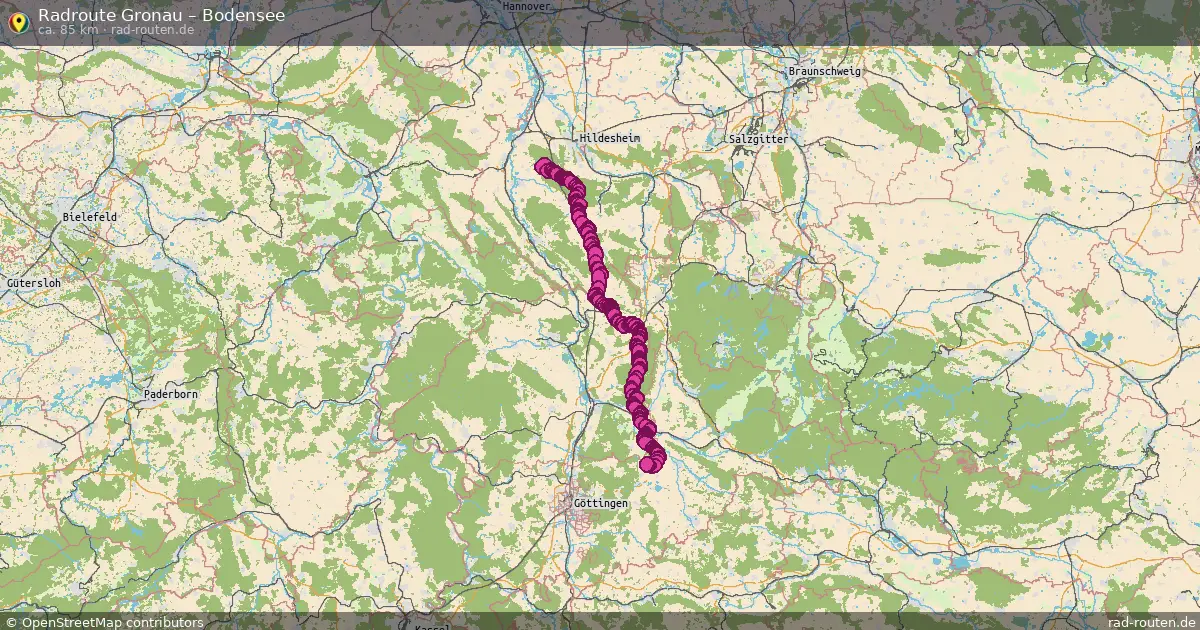 Fahrradroute Gronau – Bodensee (85 km) – Rad-Routen.de
