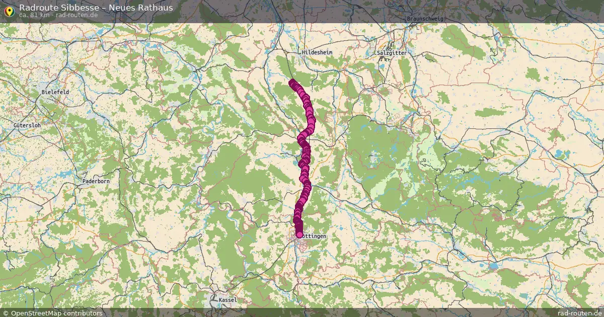 Fahrradroute Sibbesse – Neues Rathaus (81 km) – Rad-Routen.de
