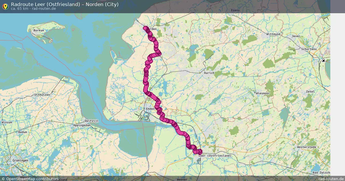 Fahrradroute Leer (Ostfriesland) – Norden (City)