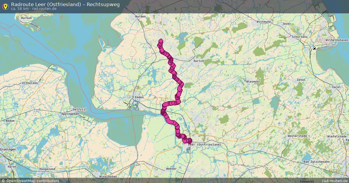 Fahrradroute Leer (Ostfriesland) – Rechtsupweg