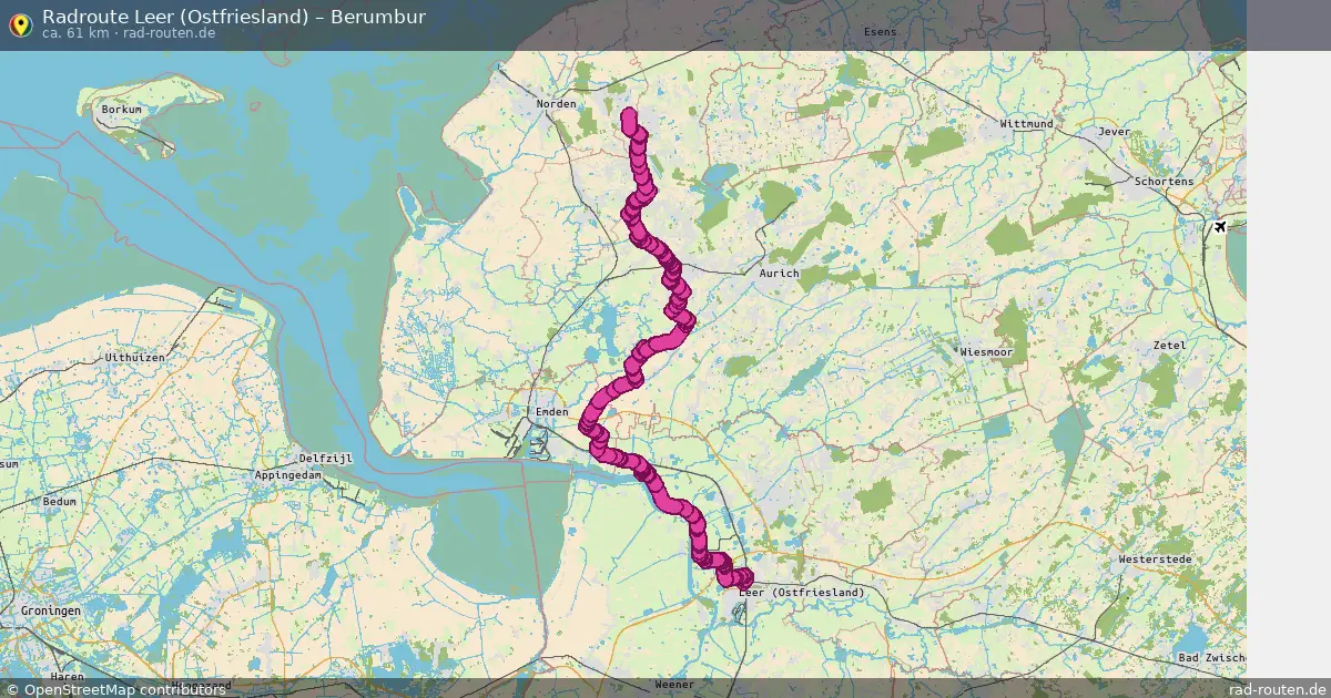Fahrradroute Leer (Ostfriesland) – Berumbur