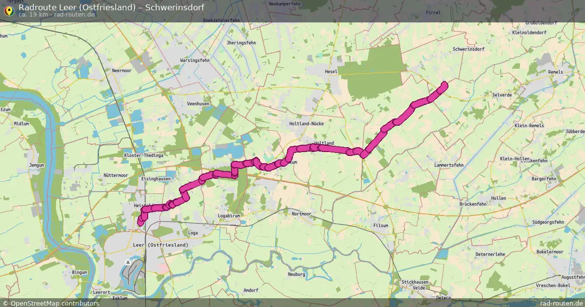 Fahrradroute Leer (Ostfriesland) – Schwerinsdorf