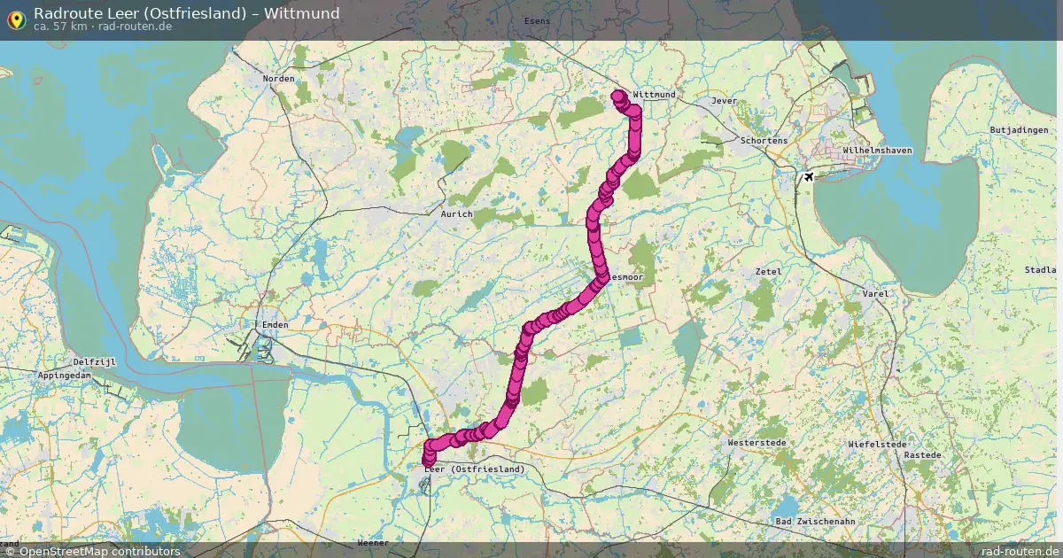 Fahrradroute Leer (Ostfriesland) – Wittmund
