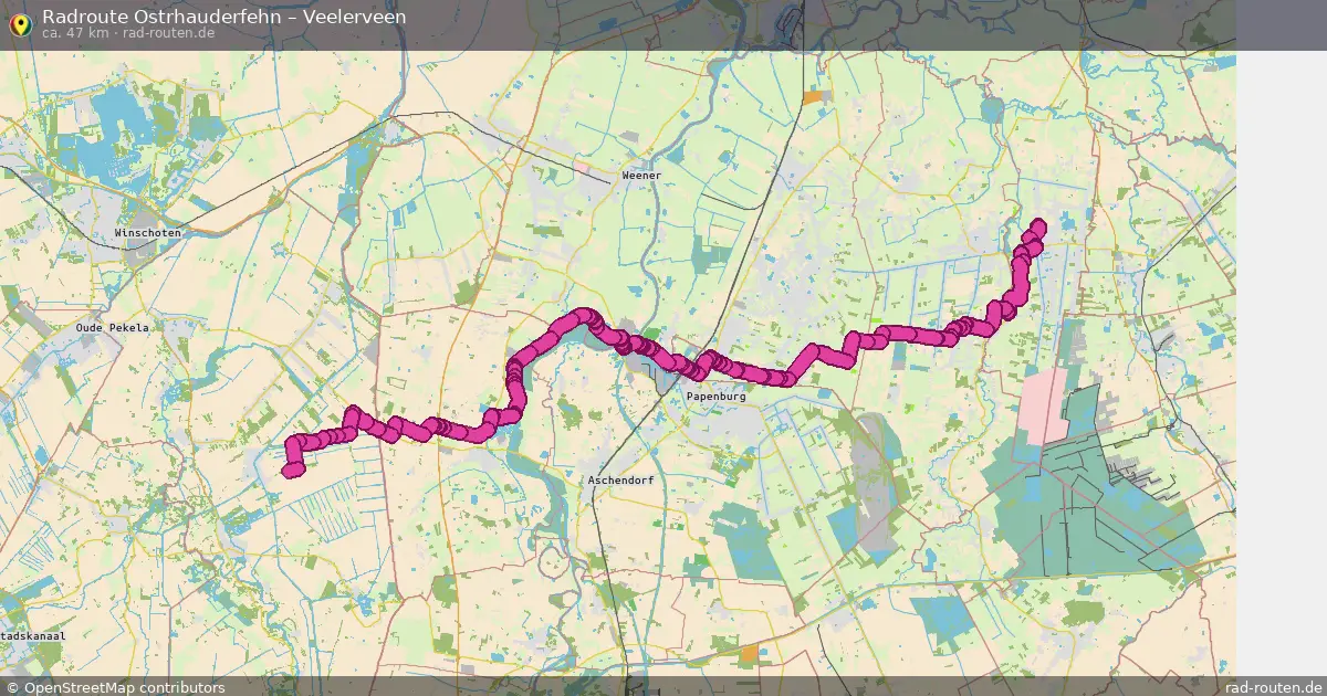 Fahrradroute Ostrhauderfehn – Veelerveen (47 km) – Rad-Routen.de