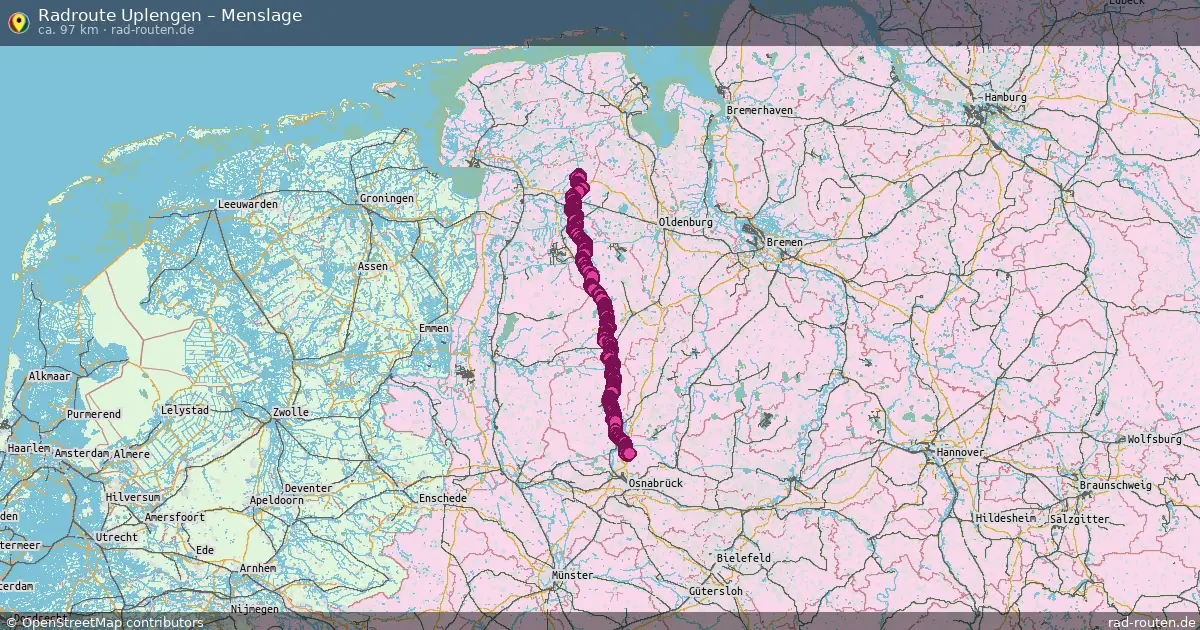 Fahrradroute Uplengen – Menslage (133 km) – Rad-Routen.de