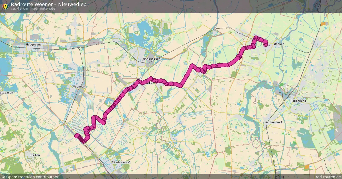 Fahrradroute Weener – Nieuwediep